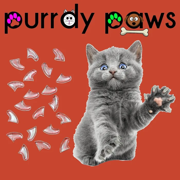 Purrdy Paws Soft Nail Caps for Cats, 40 Count Kit