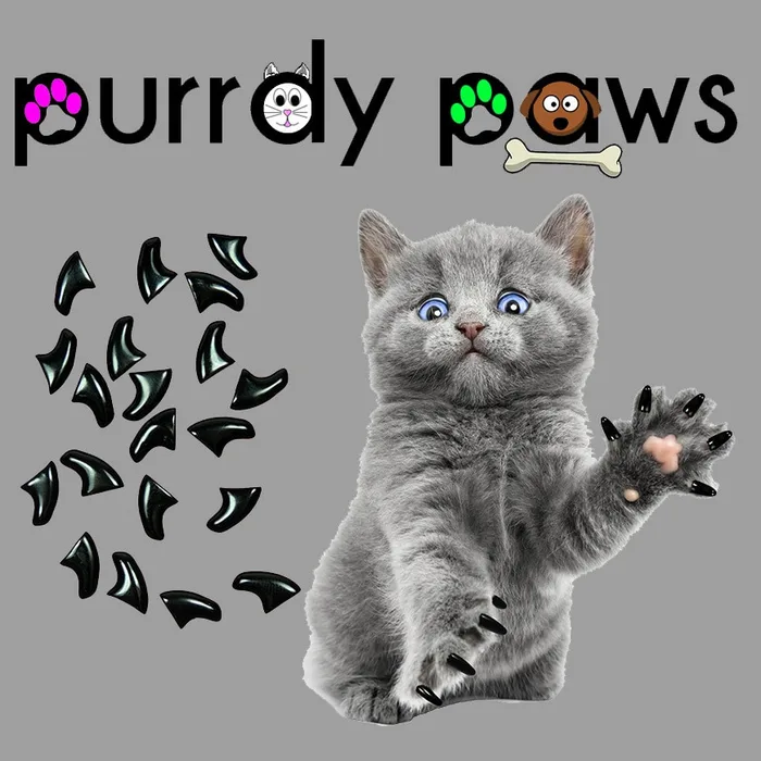Purrdy Paws Soft Nail Caps for Cats, 100 Count Value Pack