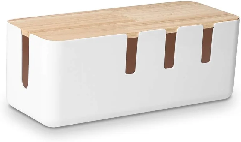 Baskiss Cable Management Box (Wood Lid)