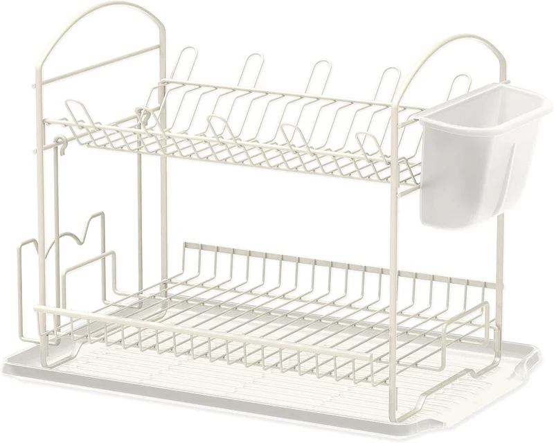 Simple Houseware 2-Tier Dish Rack with Drainboard