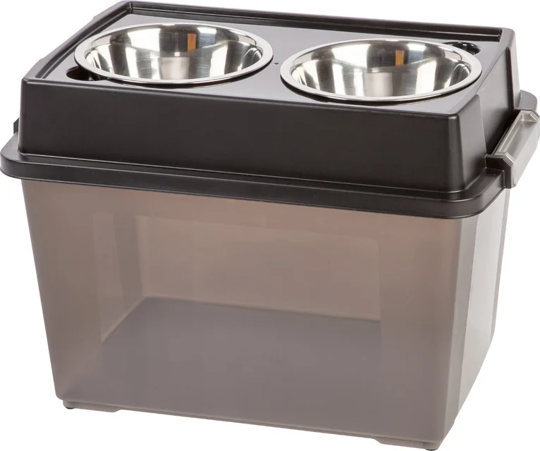 IRIS USA Elevated Feeder with Airtight Storage, Large
