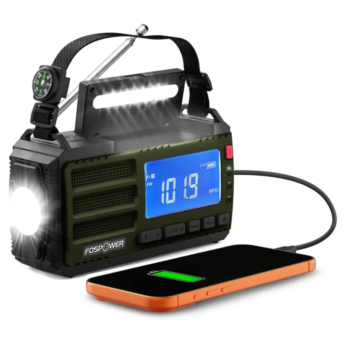 Model D8 10,000mAh Emergency Solar Crank NOAA Weather Radio