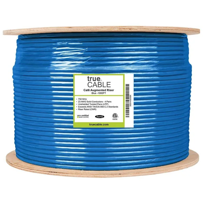 Cat6A Riser Ethernet Cable, Unshielded