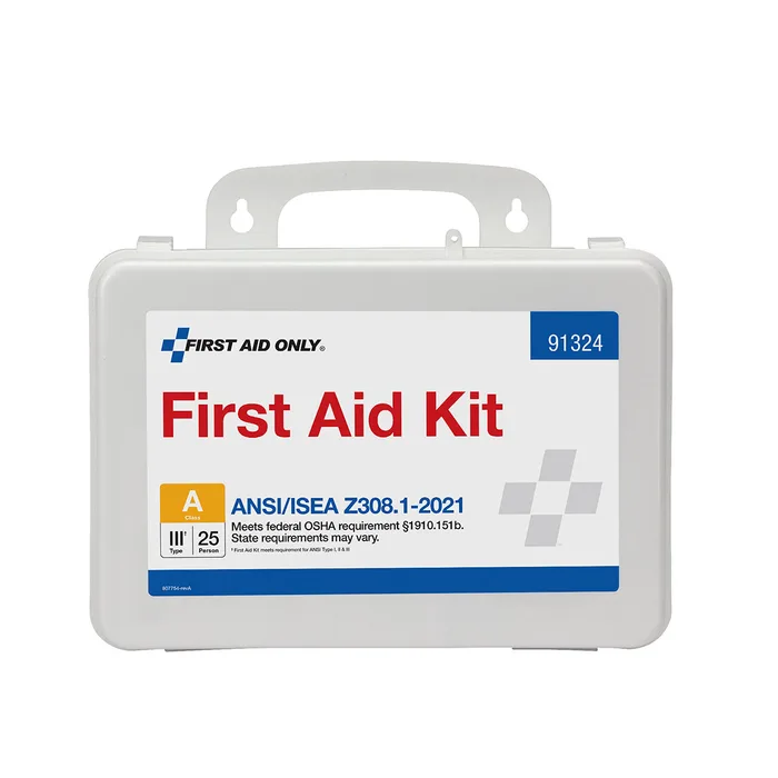 25 Person ANSI A Plastic First Aid Kit, 91324