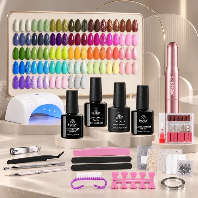 Beetles 55-Piece Gel Nail Kit with UV Light and Nail Drill