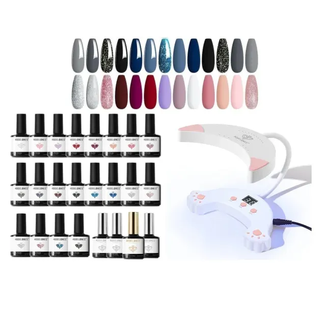 Modelones 20-Color Smart LED Nail Lamp Starter Kit
