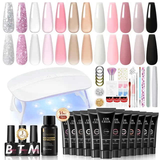 Coscelia Poly Nail Gel Kit with UV Light