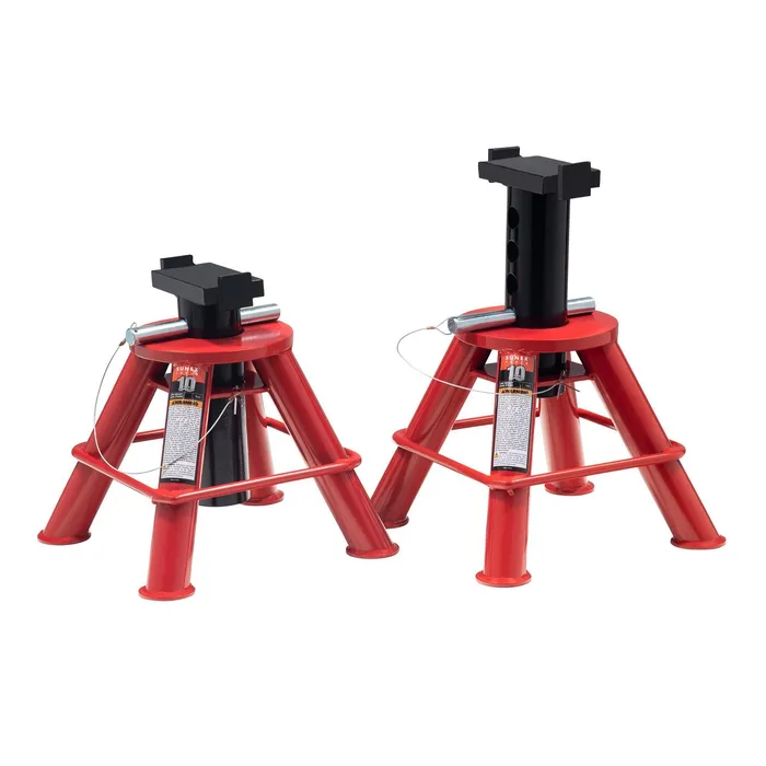 1210 10 Ton Low Height Pin Type Jack Stands (Pair)
