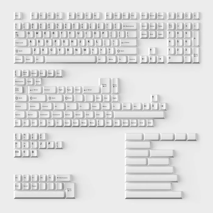 Cherry Profile Double-Shot PBT Full Set Keycaps (Black on White) - our top pick