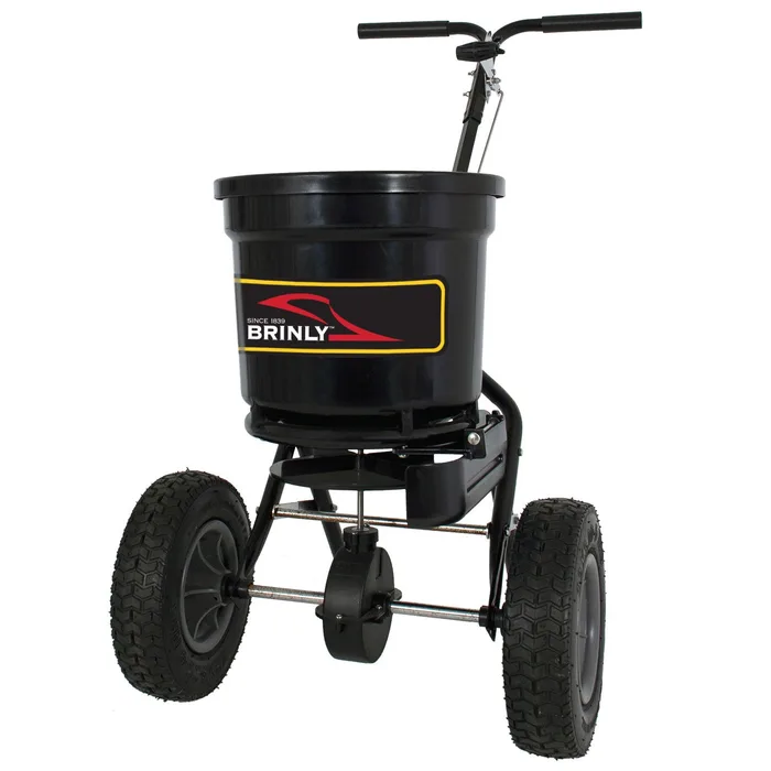 Brinly 50 LB. Push Spreader with Side Deflector & Hopper Cover (P20-500BHDF-A) - our top pick