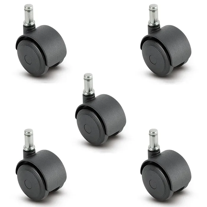 2-Inch Self-Braking Chair Caster, Set of 5 (PSC50223BK-U-SET)