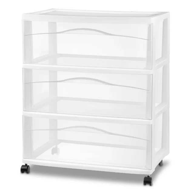 Sterilite Wide 3 Drawer Cart