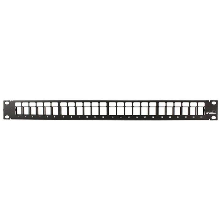 Flat QuickPort Patch Panel, 24-Port, 1RU, Black (49255-H24)
