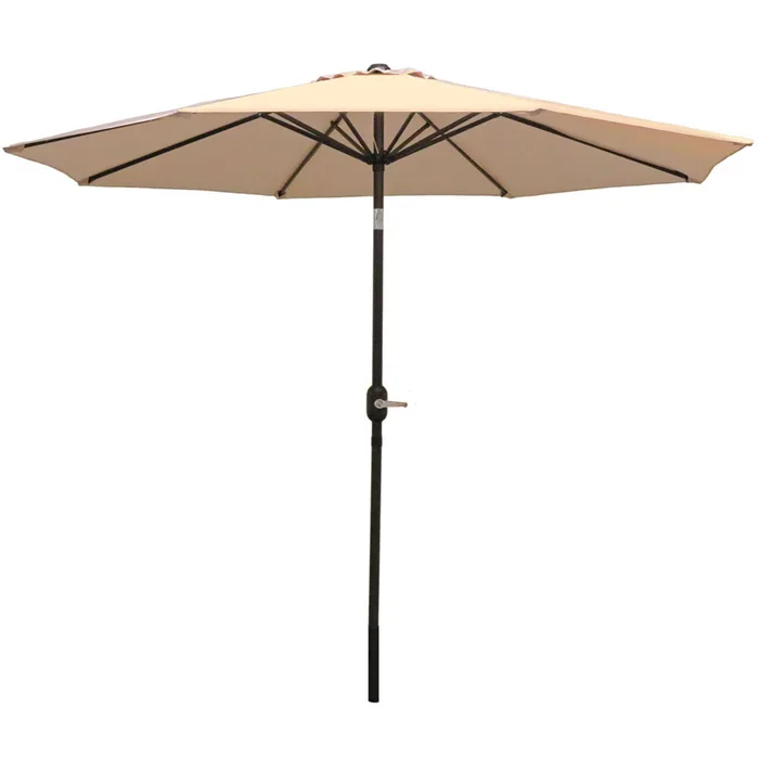 Sunnydaze Aluminum Outdoor Patio Umbrella with Tilt and Crank (9')