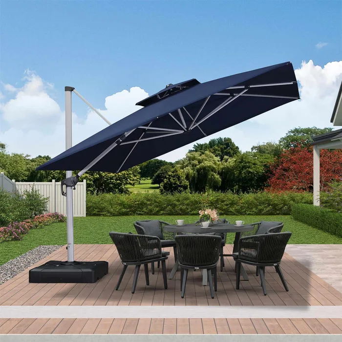 PURPLE LEAF Double Top Square Cantilever Umbrella (10' x 10')