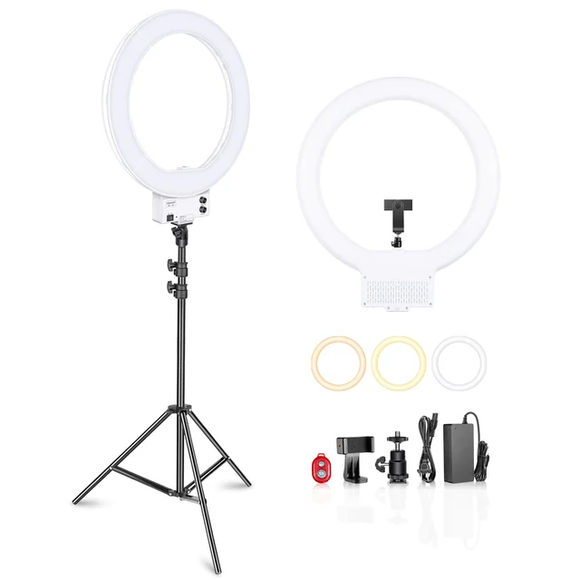 NEEWER 18" Dimmable Bi-Color LED Ring Light Kit