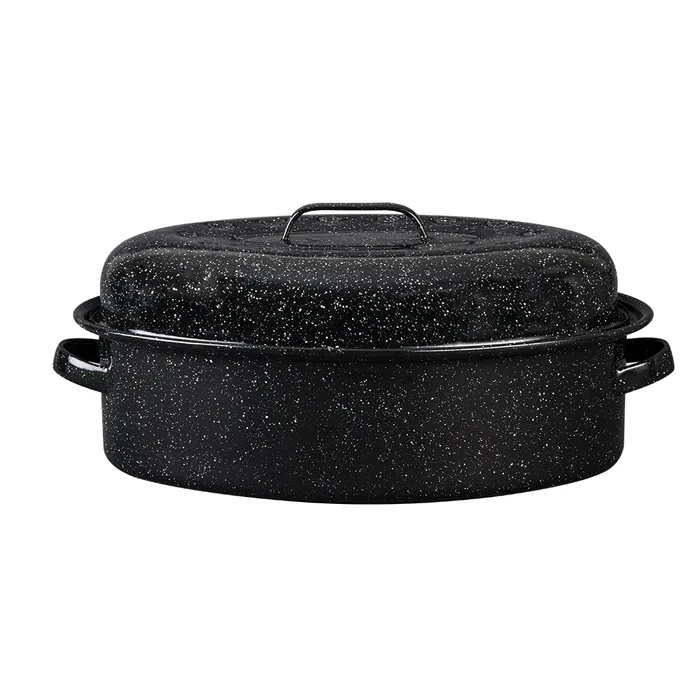 Graniteware Covered Oval Roaster 19 in