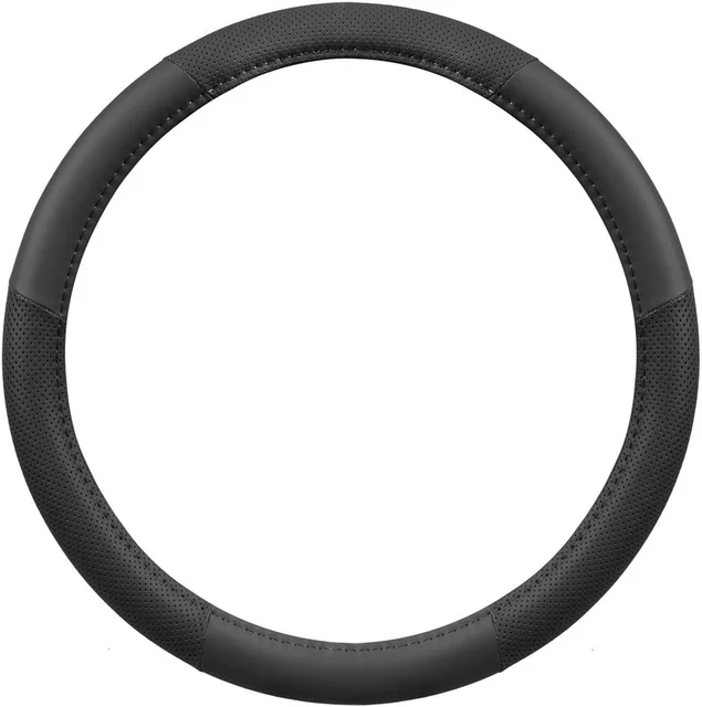 Motor Trend Perforated Microfiber Leather Steering Wheel Cover