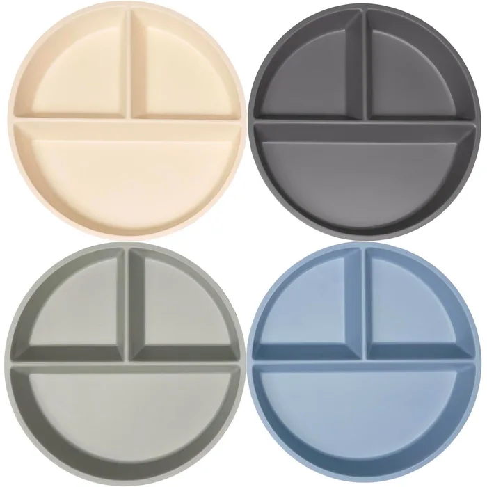 Bamboo Divided Plates, Set of 4