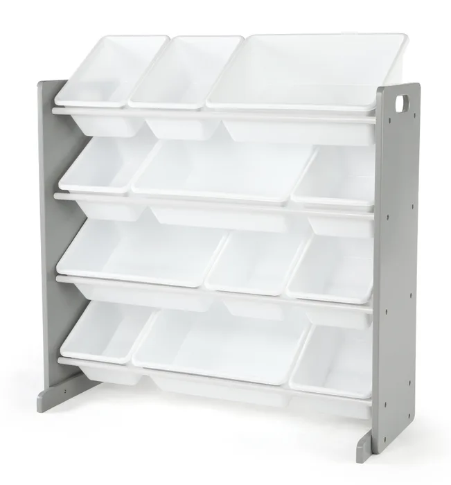 Inspire Grey and White 12-Bin Toy Organizer (WO589)