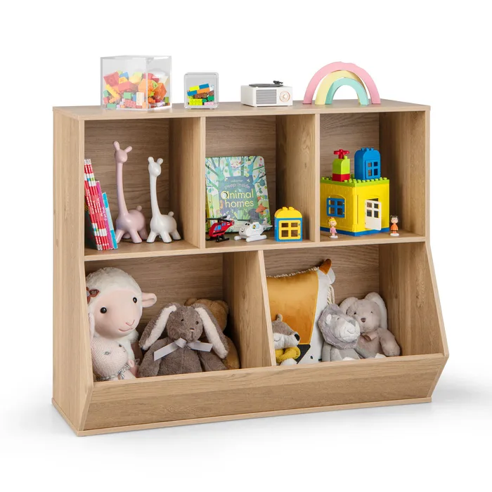 5-Cube Wooden Kids Toy Storage Organizer with Anti-Tipping Kits (JZ10144)