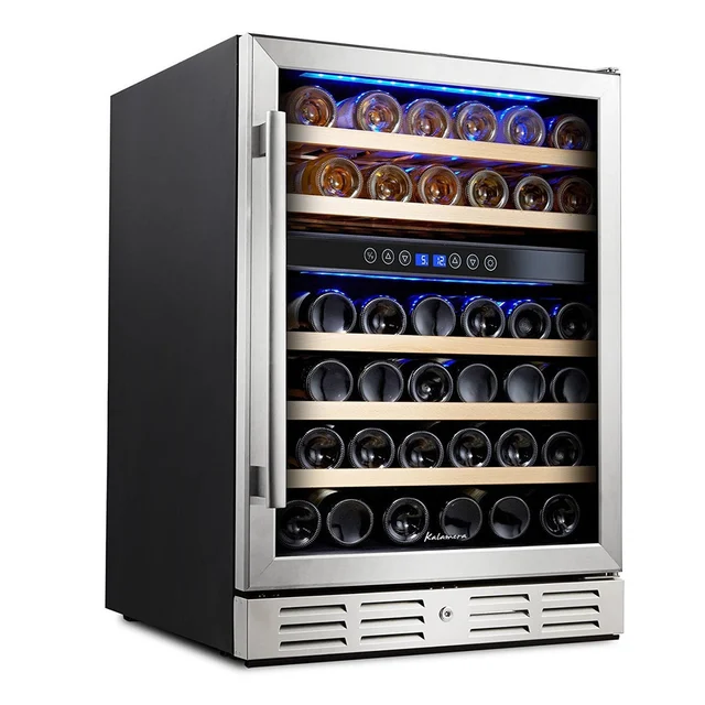 Kalamera 24-Inch 46-Bottle Dual Zone Wine Cooler (KRC-46DZB) — our top pick