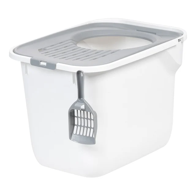 IRIS USA Top Entry Cat Litter Box with Scoop