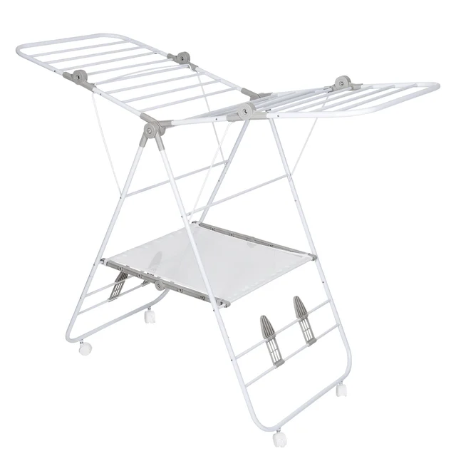Honey-Can-Do Folding Gullwing Clothes Drying Rack with Wheels - our top pick